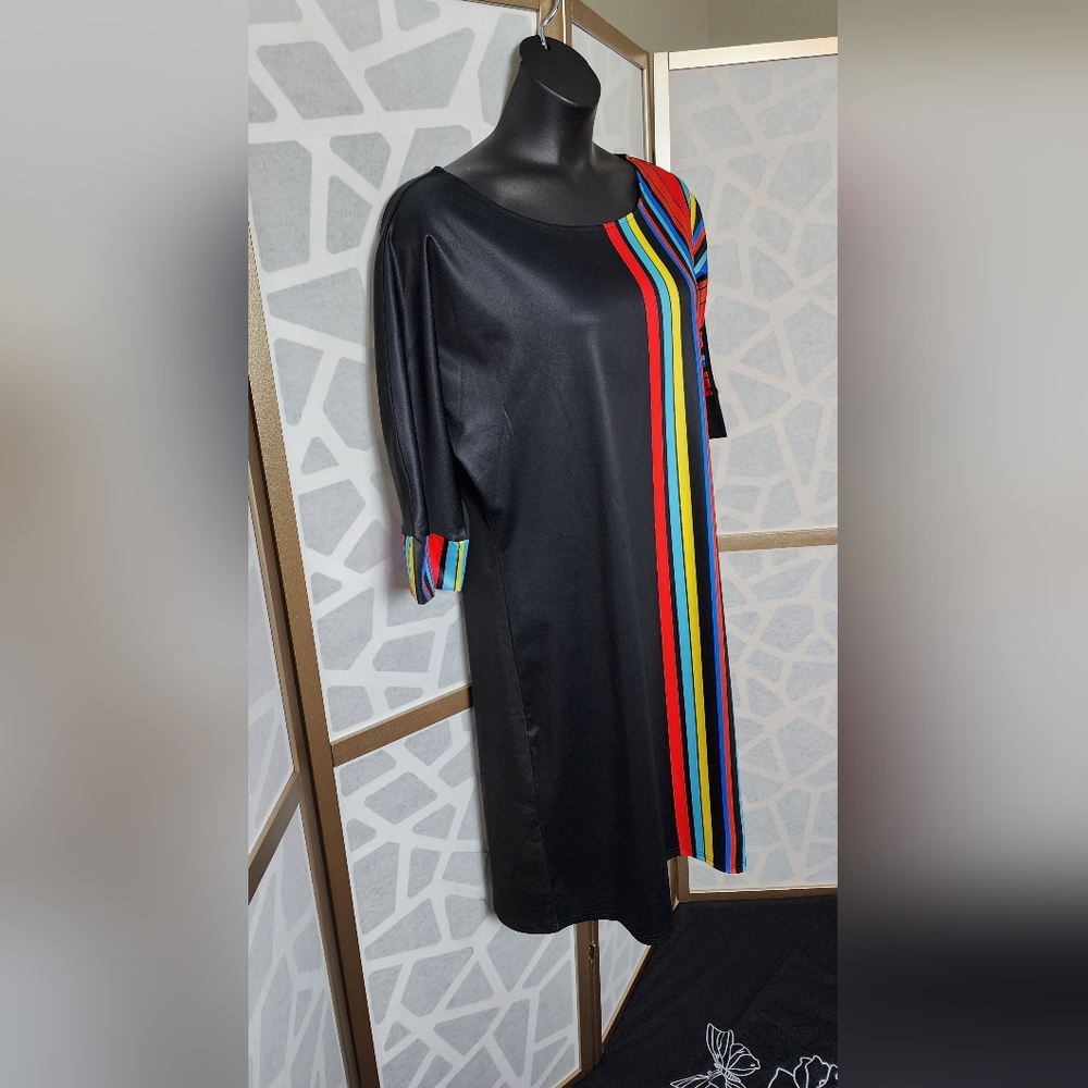 Plus-size Size Striped Sheath Dress | Size 2XL